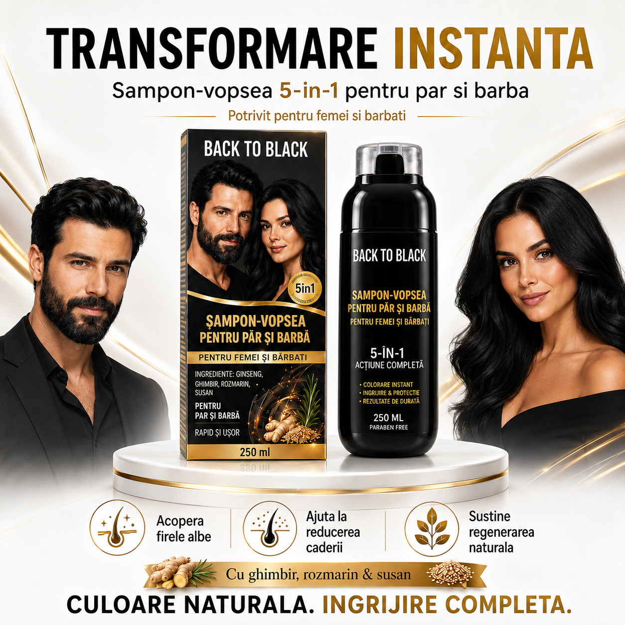 BackToBlack™ - șampon nuanțator păr negru