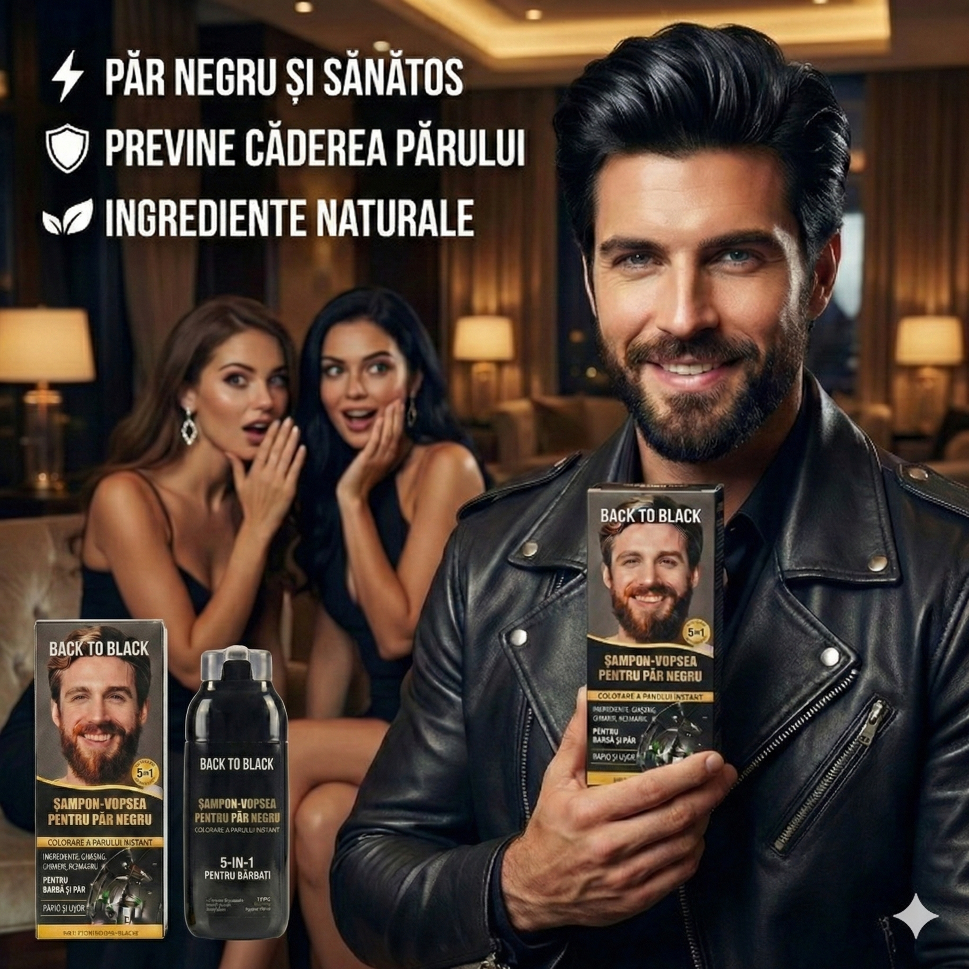 Back To Black -șampon- vopsea pentru păr negru