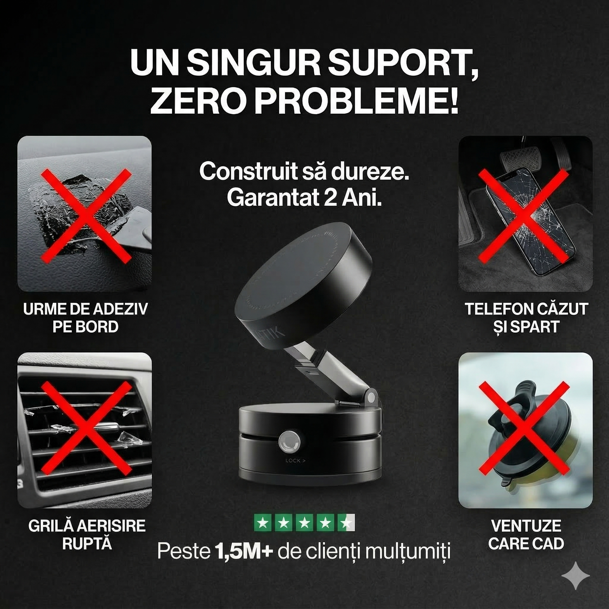 Suport Telefon Auto Magnetic Pliabil